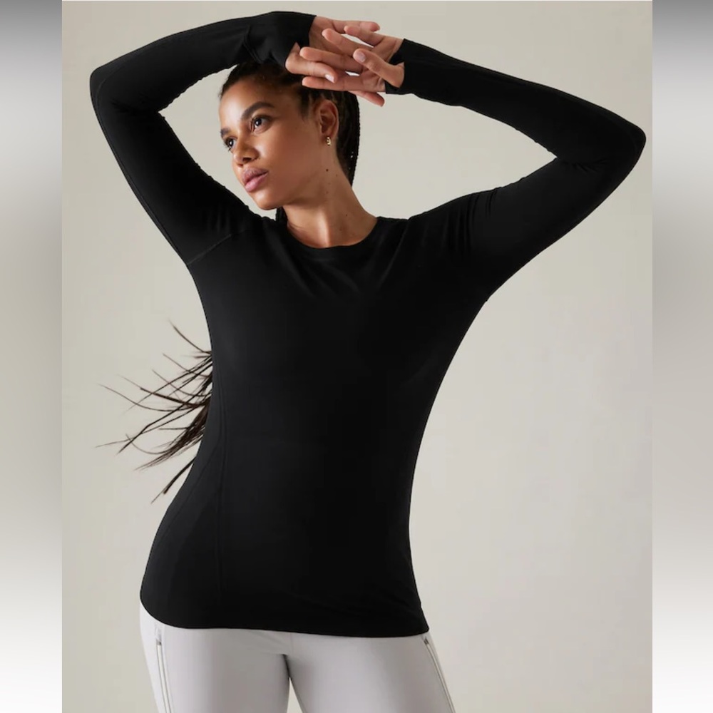 ATHLETA Momentum Seamless Long Sleeve Top - black